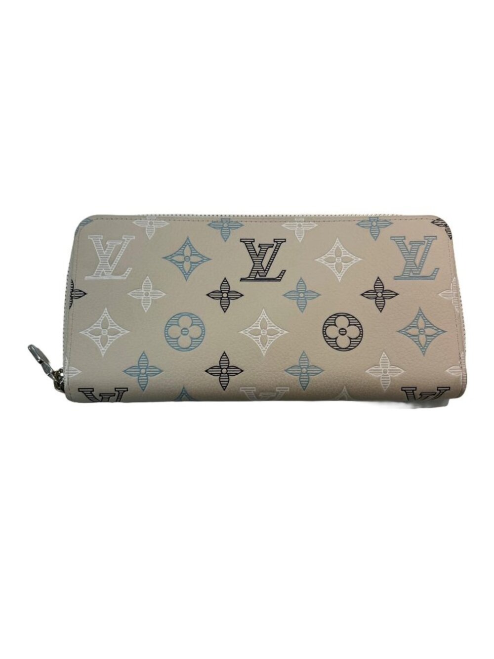 Louis Vuitton Zippy Wallet Horizontal Monogram Shadow Ecru White Leather